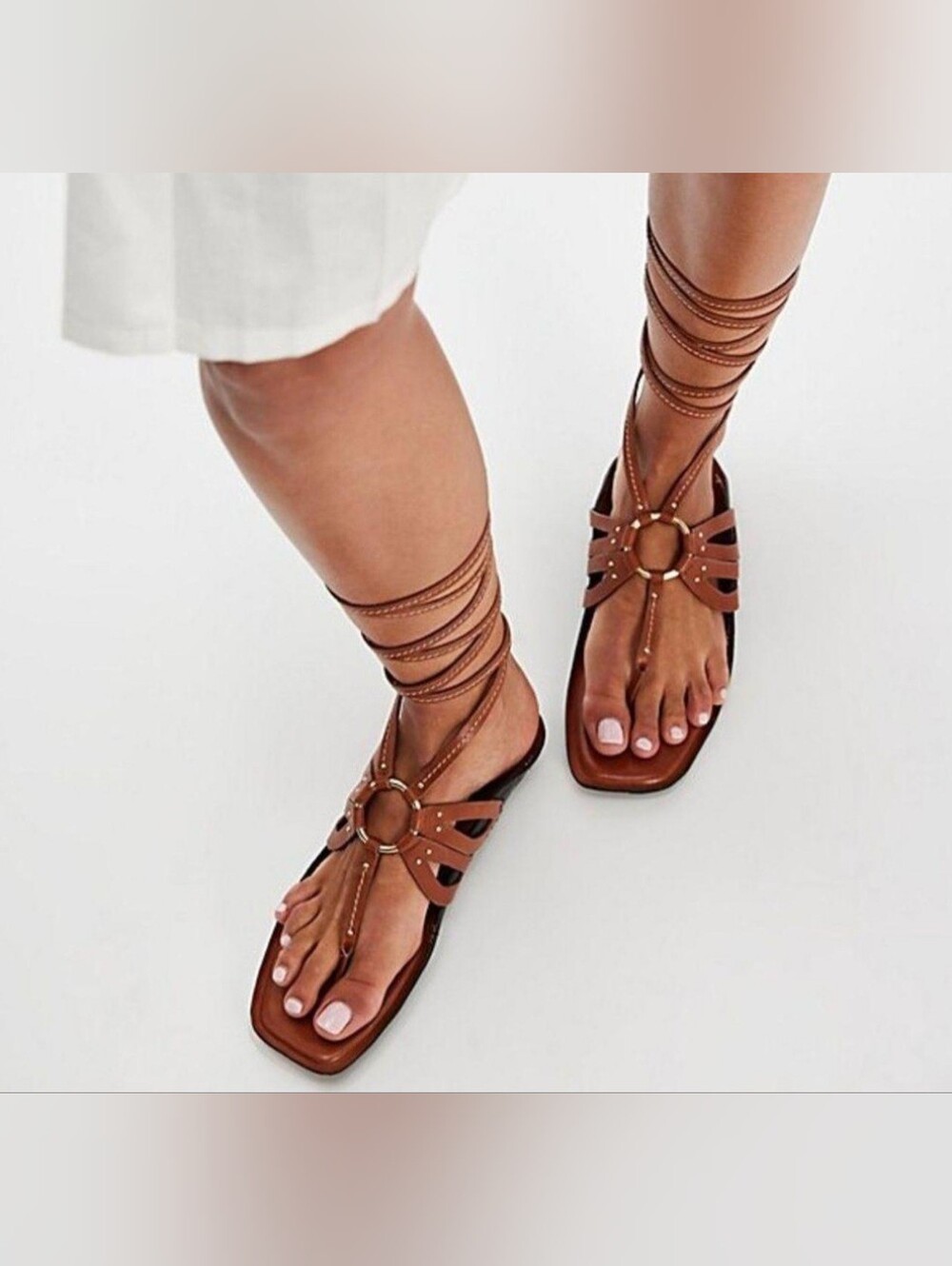 Free People Dragonfly Wrap Leather Sandals